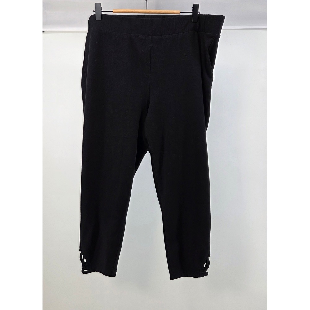 Torrid Leggings Plus 4 Black‎ Lattice Hem Cropped Plus Size Casua Gym Workoutl